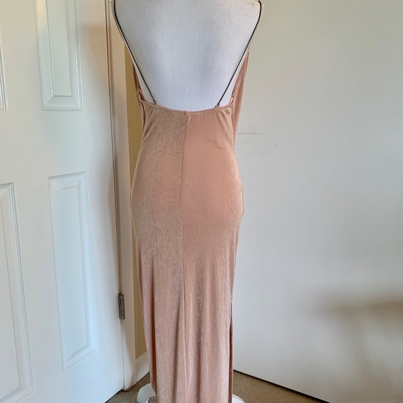 ASTR Tan Bodycon Drape Neck Dress Backless - Picture 6 of 8